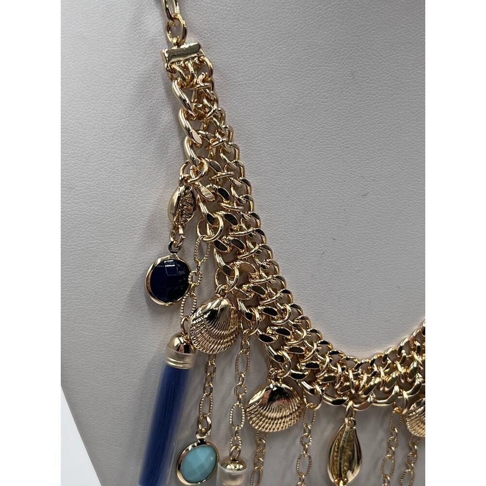 Lilly Pulitzer Seaside Tassel Bib 
Statement‎ Necklace Capri Teal $88 New - Picture 6 of 12